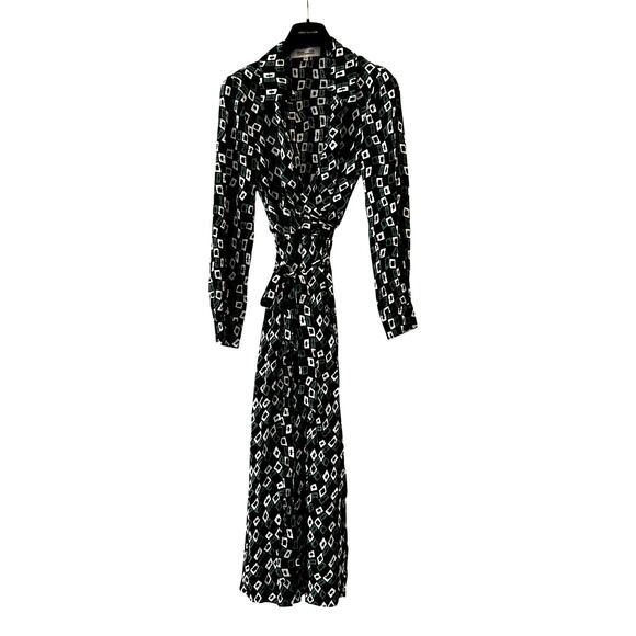 Diane von Furstenberg Tori Geometric-Print Midi Wrap Dress size S C0 - Picture 3 of 8